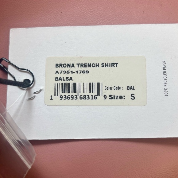 Agolde Brona Shirt Balsa Beige Size S - Picture 10 of 10